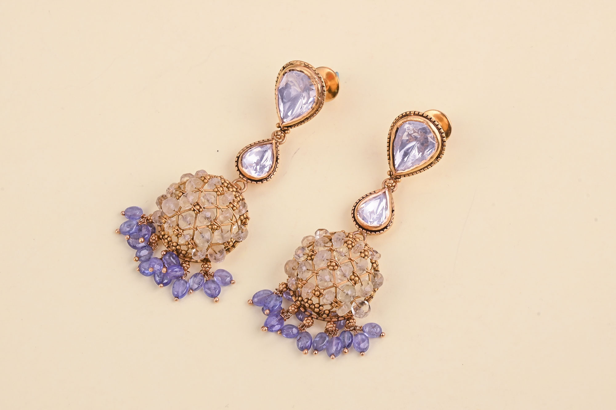 Purple Gold Earrings